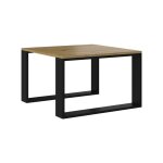 Hucoco - alada - table basse carre style industriel - 67x67x40 cm - table  caf chne artisan&noir