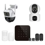 Lifebox - alarme maison wifi et gsm 4g sans fil connect�e casa noire avec 2 cam�ras double objectif - ...