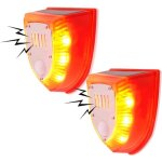 Alarme de s�curit� solaire stroboscopique davertissement ext�rieur de ferme cour et d�tecteur de mouvement ...