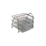 Alba - corbeille  courrier 3 tiroirs coulissants mesh grise