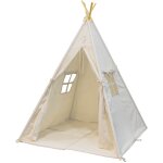 Sunny - alba tente tipi pour enfants en cr�me tente de jeu avec tapis pour l'int�rieur / chambre 120x120 ...