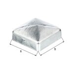 Alberts - chapeau de poteau 100x100mm forme carr galvanis gah (par 10)
