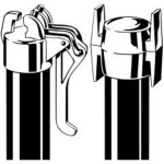 Alberts - poteau fil � linge vert (par 6)