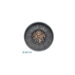 Fabrilamp - horloge murale albox noire 60x60x7 cm avec engrenages avec mouvement