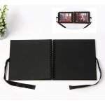 Kinsi - album photo 40 pages - 21, 5 x 15cm, livre d'or pour anniversaire et mariage, noir