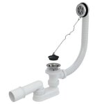 Alcadrain - garnitures de vidage - kit de vidage pour baignoire 570 mm, avec trop - plein, chrom a501 ...