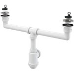 Alcadrain siphons - siphon pour double vier, diamtre 70 mm, plastique a449 - dn50 / 40