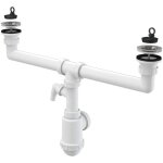 Alcadrain siphons - siphon pour vier double, diamtre 70 mm, avec raccord, plastique a449p - dn50 / ...