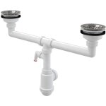 Alcaplast - alcadrain siphons - siphon pour double �vier, diam�tre 115 mm, avec raccord, plastique a453p ...