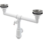 Alcaplast - alcadrain siphons - siphon pour double �vier, diam�tre 115 mm, avec raccord, plastique a453p ...