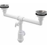 Alcaplast - alcadrain siphons - siphon pour double vier, diamtre 115 mm, avec raccord, plastique a453p ...