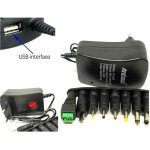 Alimentation universelle 3v 4. 5v 5v 6v 7. 5v 9v 12v 1000ma 12w usb - 8 adaptateurs