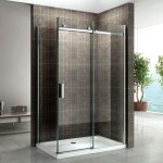 Saniverre - alixa cabine paroi de douche d'angle h. 200 cm porte coulissante - verre 8 mm transparent ...
