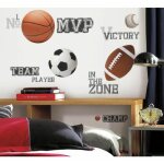 Thedecofactory - all star sports de ballons - stickers repositionnables sur le thme des sports  ballons ...