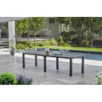 Allibert - table de jardin - rectangulaire - gris graphite - en r�sine finition bois - 8 a 10 personnes ...