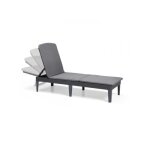 Allibert - transat bain de soleil by keter ? jaipur - en rsine imitation rotin tress - gris graphite ...