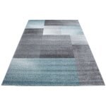Allotapis - tapis contemporain rectangle graphique salmon bleu 80x150 Allotapis - tapis contemporain rectangle graphique salmon bleu 80x150