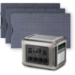 Allpowers r2500 gnrateur lectrique portable avec 3 x panneau solaire flexible 200w, ip68 tanche etfe, ...
