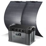 Allpowers - s2000 pro station lectrique portable avec 2 x panneau solaire flexible 100w, 4 sorties ca ...