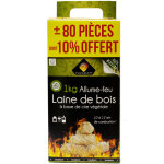 Allume feu laine de bois 100% végétal 1kg Allume feu laine de bois 100% végétal 1kg