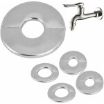 Alovez - 5 pices cache tuyau radiateur acier inoxydable rosace de robinet argent cache tuyau plomberie ...