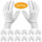 Alovez - paquet de 24 gants de coton blancs - 7, 5 '' l gants de travail gants d'hydratation cosmtiques ...