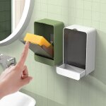 Alovez - porte - savon avec couvercle, boite savon support mural, porte savon sans perçage, bac de vidange ... Alovez - porte - savon avec couvercle, boite savon support mural, porte savon sans perçage, bac de vidange ...