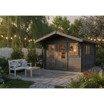 Alpholz - abri de jardin gabriel - 34 300 x 400 cm gris impr�gn�, 34 mm �paisseur paroi 358 467