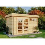 Alpholz - abri de jardin leandro - 28 naturel , 28 mm �paisseur paroi 394 x 268 cm