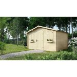 Altanka - abri de jardin en bois - 12m2 - 4x3m - ep. 28mm - couleur: naturel