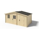 Altanka ? abri de jardin bois 15m� ? dimensions 5x3m ? �paisseur 28mm ? toit � deux pentes ? type de ...