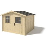 Altanka - abri de jardin en bois - 6m2 - 3x2m - ep. 28mm - couleur: naturel