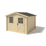 Abri de jardin en bois - 7, 50m2 - 3x2, 50m - ep. 28mm - couleur: naturel