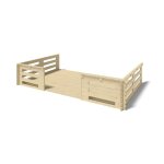 Altanka - terrasse en bois avec balustrade pour abri en bois - 15m2 - 5m x 3m - couleur: naturel
