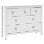 Altobuy - dava - commode 5 tiroirs en pin massif blanc