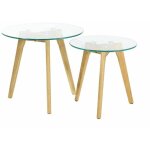 Altobuy - glass - lot de 2 tables gigognes rondes verre tremp
