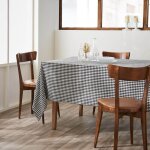 Altobuy - joel - nappe rectangulaire 150x350cm gaze de coton vichy coloris truffe
