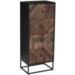 Jordan - chiffonnier 4 tiroirs en mtal noir et bois recycl