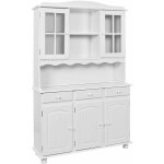 Laurie - buffet vaisselier 5 portes 3 tiroirs bois massif vernis blanc Laurie - buffet vaisselier 5 portes 3 tiroirs bois massif vernis blanc