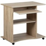 Altobuy - list - meuble informatique sur roulettes aspect bois