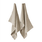 Margaux - lot de 2 torchons essuie - vaisselle 50x70cm lin lavé sable Margaux - lot de 2 torchons essuie - vaisselle 50x70cm lin lavé sable