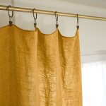 Altobuy - margaux - rideau ajustable 140x270cm lin lav� miel + 8 anneaux pince