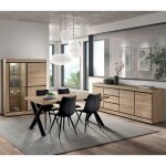 Altobuy ? ensemble s�jour massire 3 pi�ces avec table rectangulaire 230cm ? buffet et vitrine ch�ne fran�ais ...