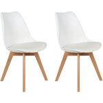 Altobuy - medaline - lot de 2 chaises scandinaves blanches