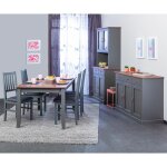 Melina - ensemble table 160cm + vaisselier + buffet