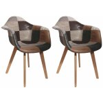 Melo - lot de 2 fauteuils scandinaves aspect vieux cuir Melo - lot de 2 fauteuils scandinaves aspect vieux cuir