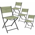 Altobuy - melom - lot de 4 chaises pliantes textilne vert