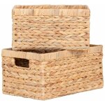 Mikail - lot de 2 panires rectangulaires en jacinthe d'eau