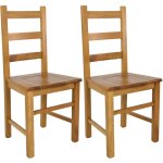 Altobuy - orta - lot de 2 chaises teint� ch�ne et assises en bois