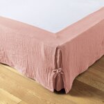 Altobuy - ourea - cache - sommier � nouettes 90x190cm gaze de coton rose p�che